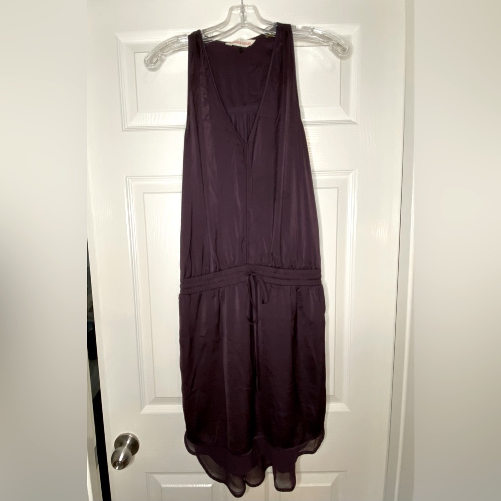 Rebecca Taylor silky sleeveless drop-waist mini dress